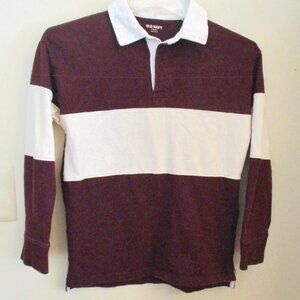 Old Navy Boys L/S Rugby Shirt, Raisin & Ivory Stripes, Size L/10-12, Never Worn